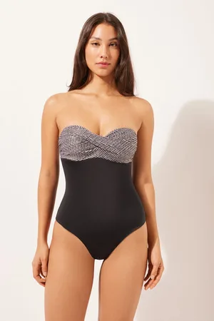 Calzedonia Costume Intero Contenitivo Black Dots Donna