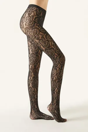 Calzedonia Collant a Rete Effetto Macramè Donna