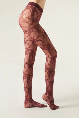 Calzedonia Collant con Fiori in Tulle Donna