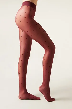 Calzedonia Collant Velati 30 Denari Cuoricini Donna