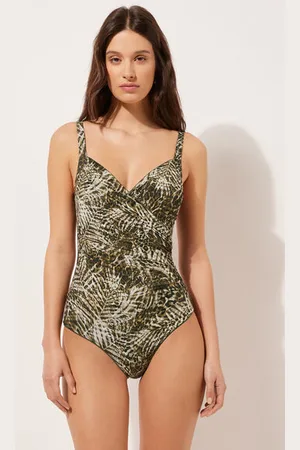Calzedonia Costume Intero Contenitivo Tropical Animalier Donna