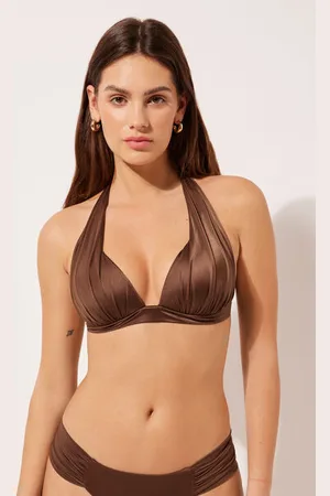 Calzedonia Triangolo Imbottito Graduato Costume Shiny Satin Donna