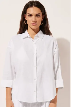 Calzedonia Camicia Corta Lino e Viscosa Donna
