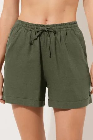 Calzedonia Pantaloncini Corti in Lino e Viscosa Donna