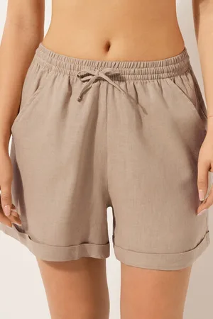 Calzedonia Pantaloncini Corti in Lino e Viscosa Donna