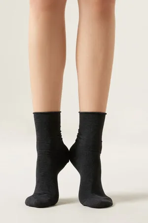 Calzedonia Calzini Corti in Cotone Senza Elastico Donna