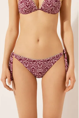 Calzedonia Slip Costume Botanic Bordeaux Donna