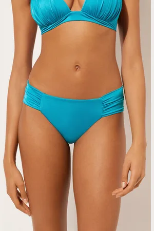 Calzedonia Brasiliana con Drappeggio Costume Shiny Satin Donna