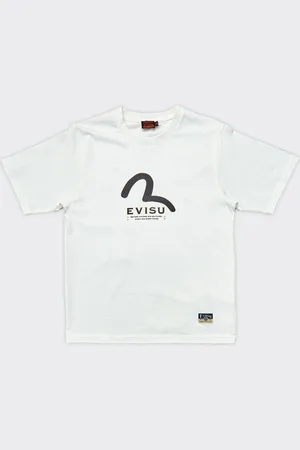 Evisu T-Shirt Seagull & Print Multi-pocket Bianca