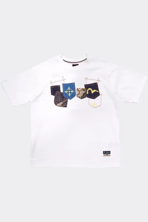 Evisu T-Shirt Multi-Pocket Bianca