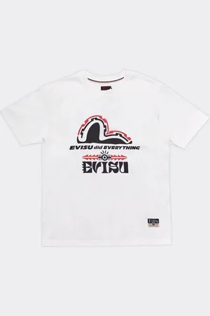 Evisu T-Shirt Totem Seagull Printed Bianca