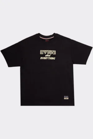 Evisu T-Shirt Seagull Daicock Printed Nera