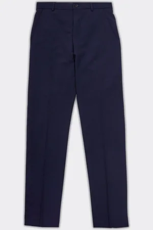 SELECTED Pantalone Slim Jose Seersucker Blu