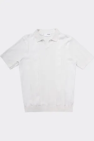 SELECTED Polo Channing SS Knit Egret