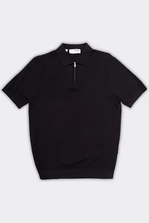 SELECTED Polo Cran Knit Half Zip Nera