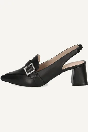 Caprice Scarpe con cinturino alla caviglia, , in Cuoio con Tacco a blocchetto