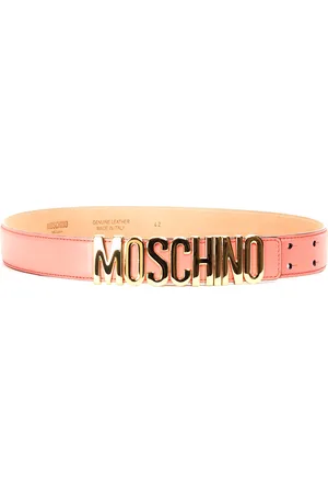 Moschino Cintura Salmone Con Logo In Oro