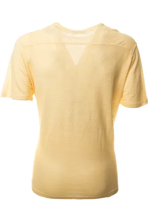 Roberto Collina Tshirt Gialla In Misto Lino