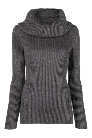 Alberta Ferretti Maglia Grigia A Collo Alto