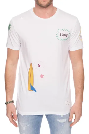 THE EDITOR Tshirt Bianca In Cotone Con Stampe E Ricami