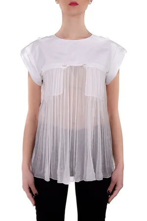 Alberta Ferretti Top In Chiffon Creponne
