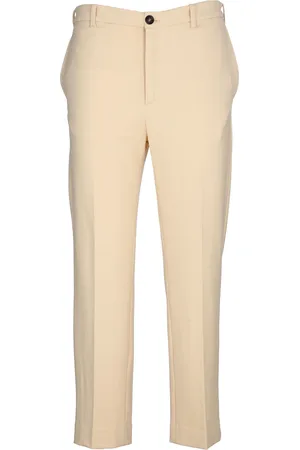 GRIFONI Pantalone Panna In Cotone Stretch