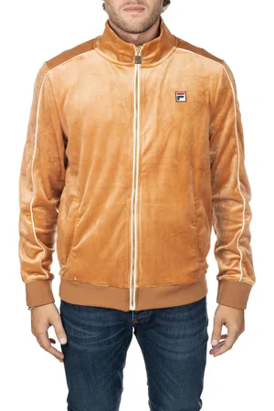 Fila Felpa Caramello In Ciniglia Con Ricamo Logo Frontale