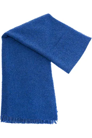 DESTIN Sciarpa Cobalto In Misto Lana E Cashmere Con Frange