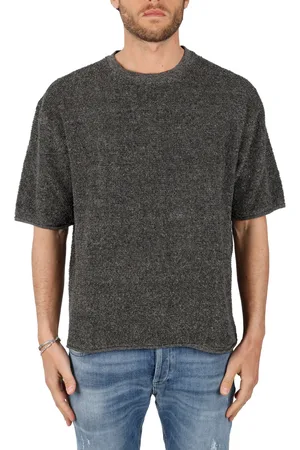 SIDE SLOPE Tshirt Grigia In Misto Lino
