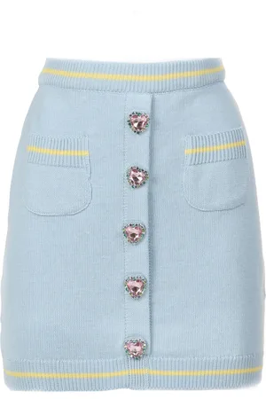 Chiara Ferragni Gonna Celeste In Cotone