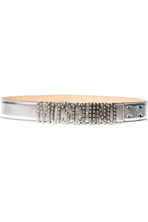 Moschino Cintura Silver Con Logo In Silver Borchiata