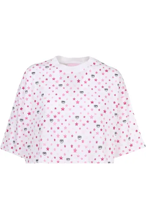 Chiara Ferragni Tshirt Crop In Cotone Bianca