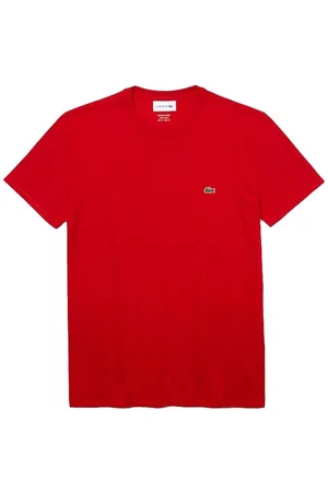 Lacoste Tshirt Rossa In Cotone Pima Ultra Leggero