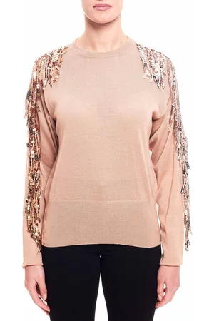 NUDE Maglia In Lana Con Applicazione Frange In Paillettes