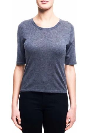 KANGRA CASHMERE Maglia Grigia In Misto Seta E Cashmere