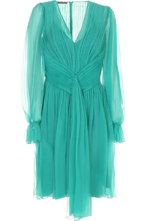 Alberta Ferretti Abito Corto In Chiffon Di Seta