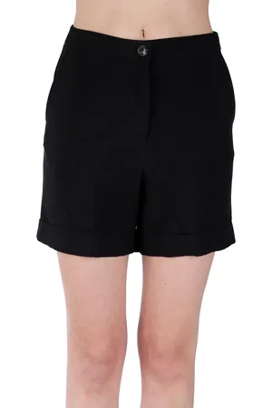 Kaos Shorts Neri In Misto Lino