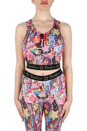 TEENIDOL Top Crop Con Stampa All Over