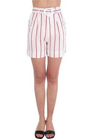 WEILI ZHENG Shorts In Lino A Vita Alta