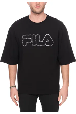 Fila Tshirt Nera Con Applicazione Logo Frontale