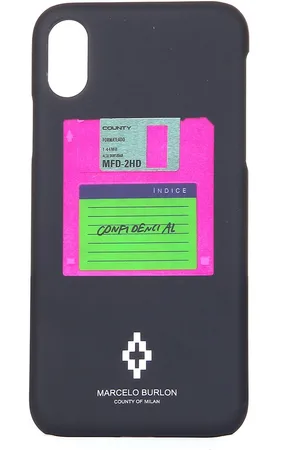 MARCELO BURLON Floppy X Case Black Multicolor