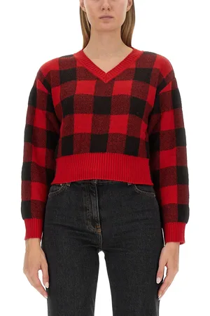 Moschino Maglia Con Motivo Tartan In Lana E Cashmere