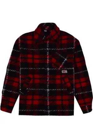 GCDS Giubbotto A Camicia In Misto Lana
