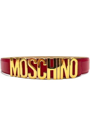 Moschino Cintura Rossa Con Logo In Oro