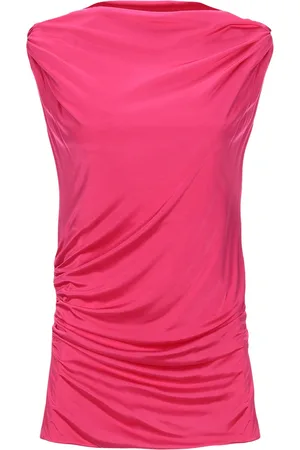 Pinko Canotta Fucsia "silvestra" In Jersey Lucido