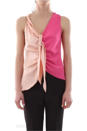 Pinko Top "franca" Bicolore In Crepe