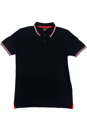 Sundek Polo Nera In Cotone Con Righe