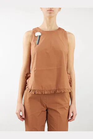 Mariuccia Top Cammello In Cotone