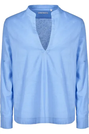 D.A. Daniele Alessandrini Camicia Azzurra In Lino E Cotone