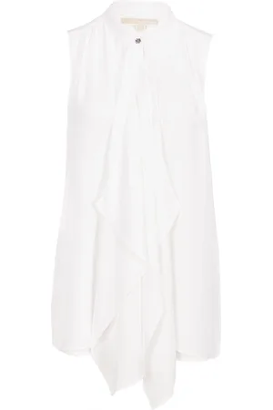 Michael Kors Blusa Bianca In Seta